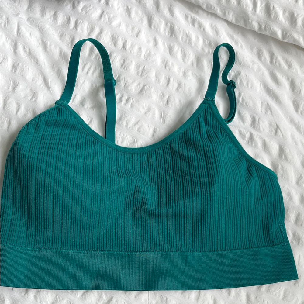Auden Teal Ribbed Bralette